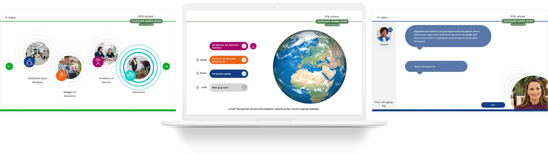 Achmea Duurzaamheid | Mockup 3 3 schermen | UP learning